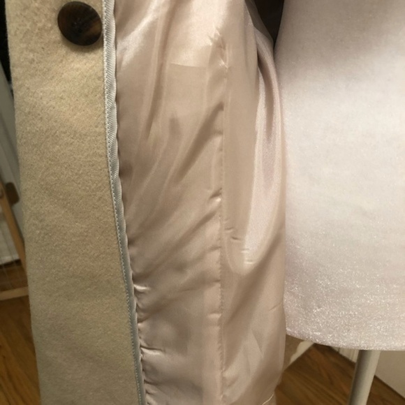 Hanii Y Wool Designer Double Breasted Pea Trench Coat Tan 42 L - Picture 7 of 11